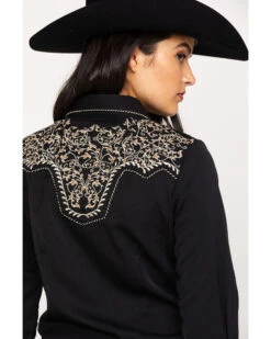 Scully Women's Scroll Embroidered Long Sleeve Pearl Snap Western Shirt -Deals Wild Cowgirl Style Store 2000240384 908 P5