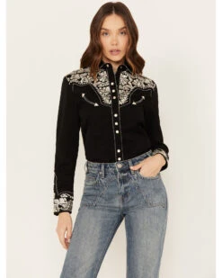 Scully Women's Silver Western Embroidered Shirt -Deals Wild Cowgirl Style Store 2000243972 040 P1