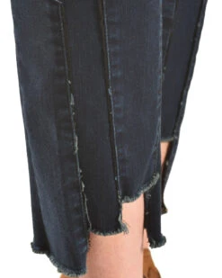 Tractr Women's Front Fray Panel Step Hem Jeans -Deals Wild Cowgirl Style Store 2000254526 402 D4