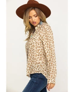 Stetson Women's Brown Leopard Print Button Down Top 13 Stetson Women's Brown Leopard Print Button Down Top -Deals Wild Cowgirl Style Store 2000286934 200 P3