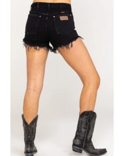 Wrangler Modern Women's Black Heritage Frayed Hem Shorts -Deals Wild Cowgirl Style Store 2000289986 001 P1