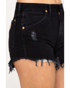 Wrangler Modern Women's Black Heritage Frayed Hem Shorts -Deals Wild Cowgirl Style Store 2000289986 001 P5
