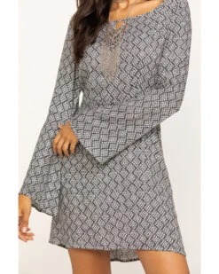 Stetson Women's Geometric Southwestern Bell Sleeve Dress 13 Stetson Women's Geometric Southwestern Bell Sleeve Dress -Deals Wild Cowgirl Style Store 2000290558 001 P4