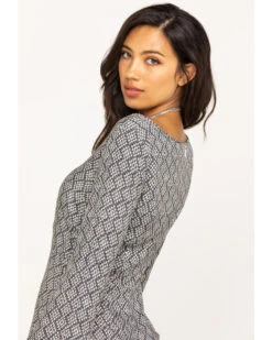 Stetson Women's Geometric Southwestern Bell Sleeve Dress 10 Stetson Women's Geometric Southwestern Bell Sleeve Dress -Deals Wild Cowgirl Style Store 2000290558 001 P5