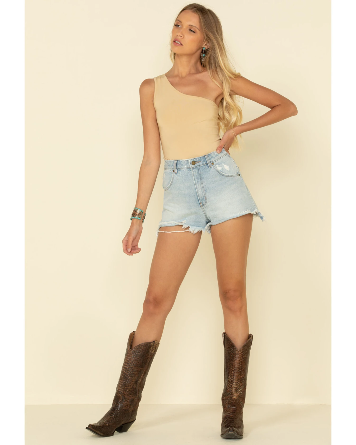 Rolla's Women's Distressed Light Wash Duster Shorts 8 Rolla's Women's Distressed Light Wash Duster Shorts - Image 6