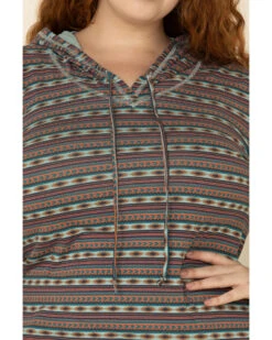White Label By Panhandle Women's Southwestern Stripe Hoodie Tee - Plus 11 White Label By Panhandle Women's Southwestern Stripe Hoodie Tee - Plus -Deals Wild Cowgirl Style Store 2000323355 900 P3
