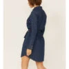 Wrangler Women's Dark Denim Washed Long Sleeve Western Shirt Dress
