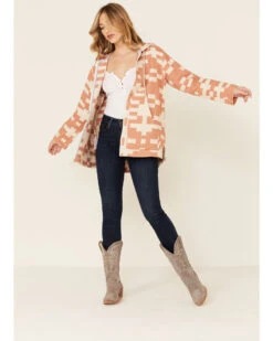 Pendleton Women's Sierra Mixed Pattern Oversized Zip Hooded Jacket -Deals Wild Cowgirl Style Store 2000335400 103 P2