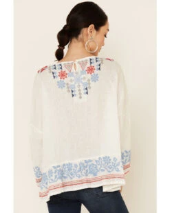 Johnny Was Women's Mateo Embroidered Gauze Long Sleeve Top -Deals Wild Cowgirl Style Store 2000339047 100 P4