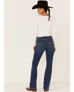 Wrangler Women's Aura Jennifer Dark Wash Bootcut Jeans -Deals Wild Cowgirl Style Store 2000340902 400 P4