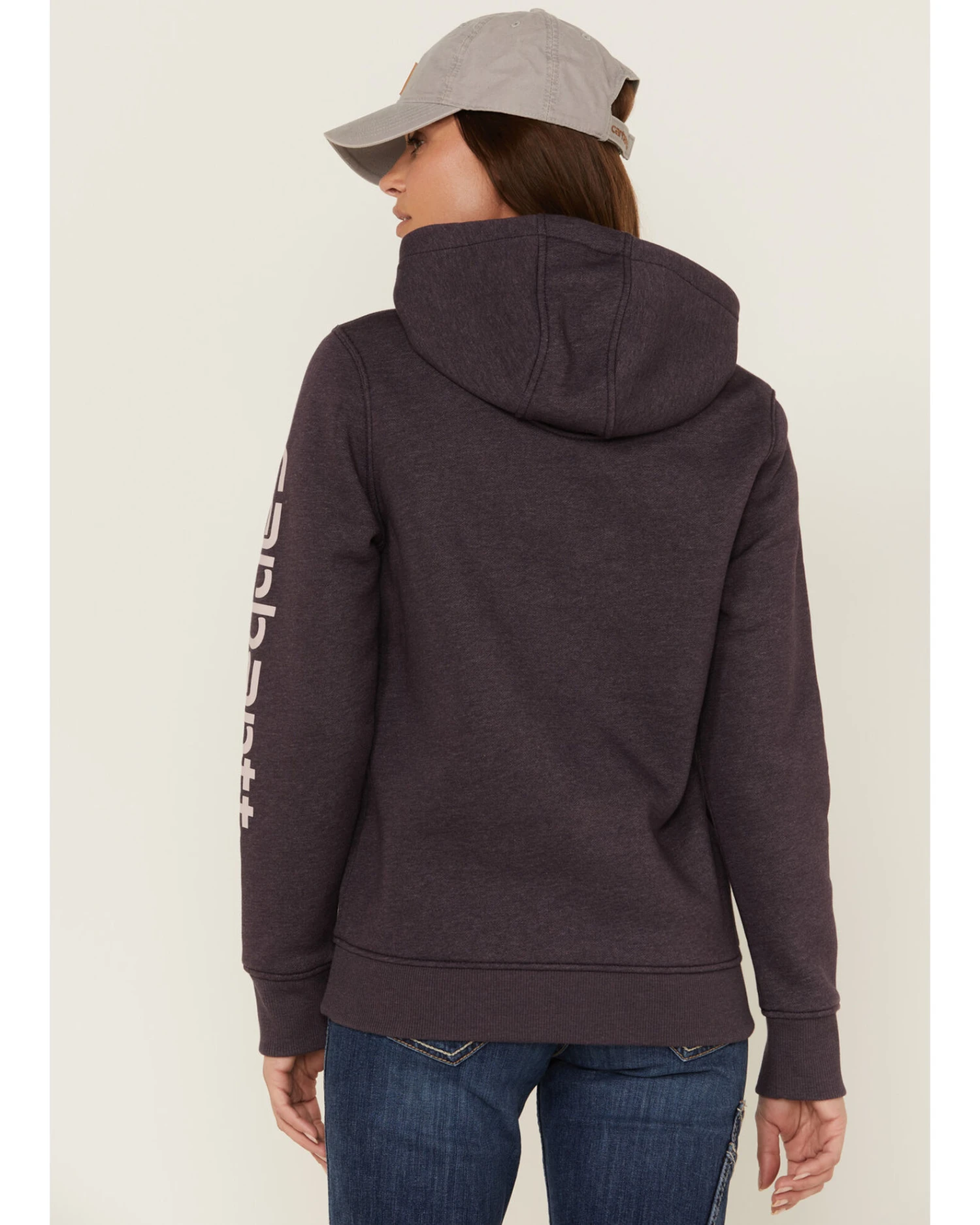 Carhartt Women's Gray Relaxed Midweight Logo Sleeve Graphic Hooded Sweatshirt 4 Carhartt Women's Gray Relaxed Midweight Logo Sleeve Graphic Hooded Sweatshirt - Image 2