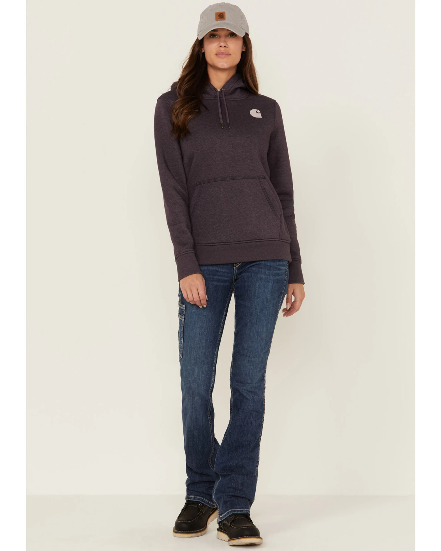 Carhartt Women's Gray Relaxed Midweight Logo Sleeve Graphic Hooded Sweatshirt 3 Carhartt Women's Gray Relaxed Midweight Logo Sleeve Graphic Hooded Sweatshirt