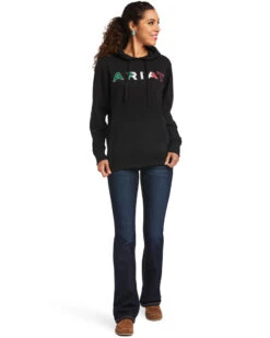 Ariat Women's Black R.E.A.L Mexico Embroidered Logo Pullover Hoodie - Plus 9 Ariat Women's Black R.E.A.L Mexico Embroidered Logo Pullover Hoodie - Plus -Deals Wild Cowgirl Style Store 2000347975 001 P4