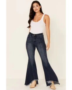 Grace In LA Women's Pleated Super Flare Leg Jeans 9 Grace In LA Women's Pleated Super Flare Leg Jeans -Deals Wild Cowgirl Style Store 2000349864 420 P1