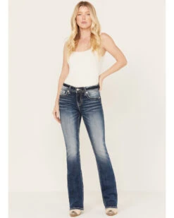 Miss Me Women's Dark Wash Lurex Embroidered Cross Non-Flap Pocket Tapered Bootcut Jeans 8 Miss Me Women's Dark Wash Lurex Embroidered Cross Non-Flap Pocket Tapered Bootcut Jeans -Deals Wild Cowgirl Style Store 2000353457 401 P3