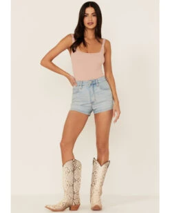 Lee Women's Vintage Modern High Rise Laundered Light Shorts -Deals Wild Cowgirl Style Store 2000356763 450 P1