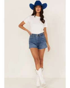 Wrangler Women's Medium Wash High Rise Festival Shorts -Deals Wild Cowgirl Style Store 2000358518 400 P1