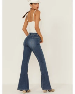 Shyanne Women's Medium Dark Wash High Rise Seam Detail Flare Jeans -Deals Wild Cowgirl Style Store 2000358735 414 P3