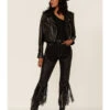 Understated Leather Women's Cowboy Denim & Leather Fringe Chap Jeans -Deals Wild Cowgirl Style Store 2000358783 001 P1
