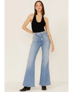 Wrangler X Fender Women's Wanderer Cowgirl Rockstar Medium Wash High Rise Flare Jeans -Deals Wild Cowgirl Style Store 2000360368 400 P1