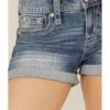 Miss Me Women's Embellished Medium Wash Mid Rise Shorts -Deals Wild Cowgirl Style Store 2000361059 400 P4