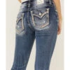 Miss Me Women's Mid Rise Cross Stitch Embroidered Border Pocket Bootcut Jeans -Deals Wild Cowgirl Style Store 2000361067 400 P2