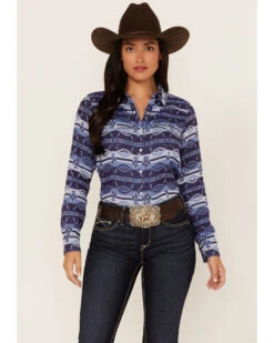 Ariat Women's R.E.A.L. Southwestern Oceanic Print Long Sleeve Western Pearl Snap Shirt -Deals Wild Cowgirl Style Store 2000362866 400 P1