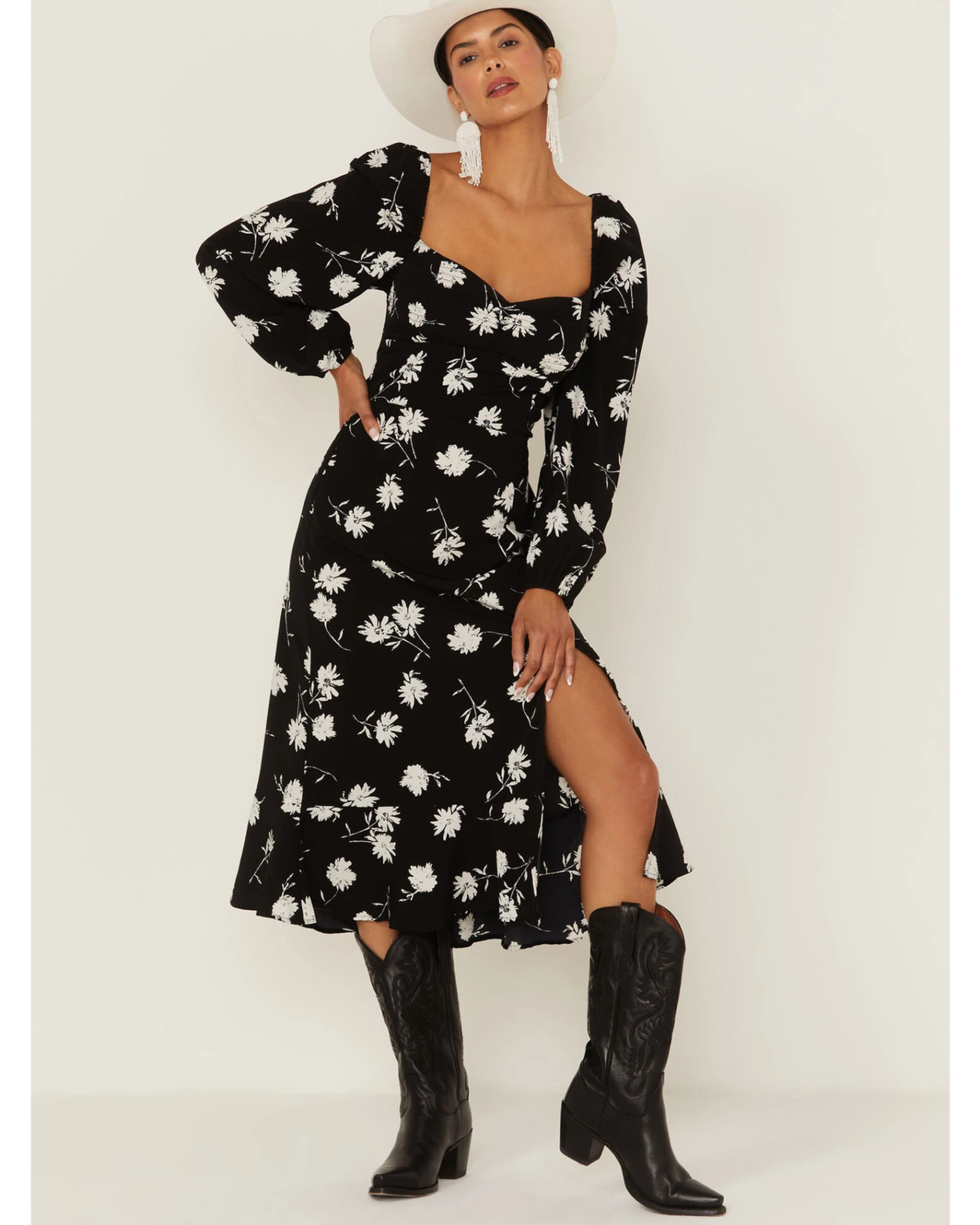 Band Of Gypsies Women's Primrose Floral Midi Dress 5 Band Of Gypsies Women's Primrose Floral Midi Dress - Image 3