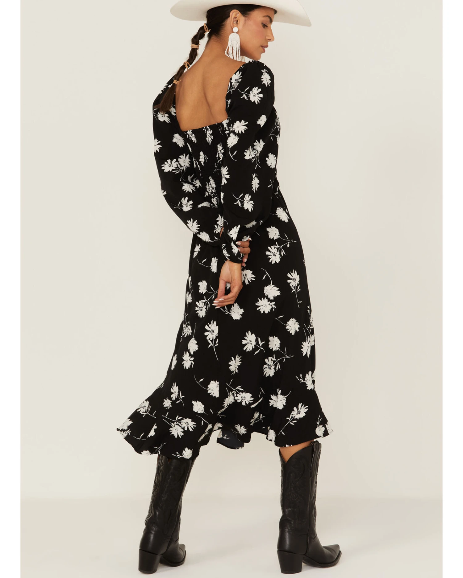 Band Of Gypsies Women's Primrose Floral Midi Dress 3 Band Of Gypsies Women's Primrose Floral Midi Dress