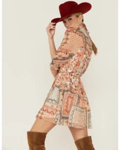 Miss Me Women's Patchwork Long Sleeve Dresss 8 Miss Me Women's Patchwork Long Sleeve Dresss -Deals Wild Cowgirl Style Store 2000364426 661 P3