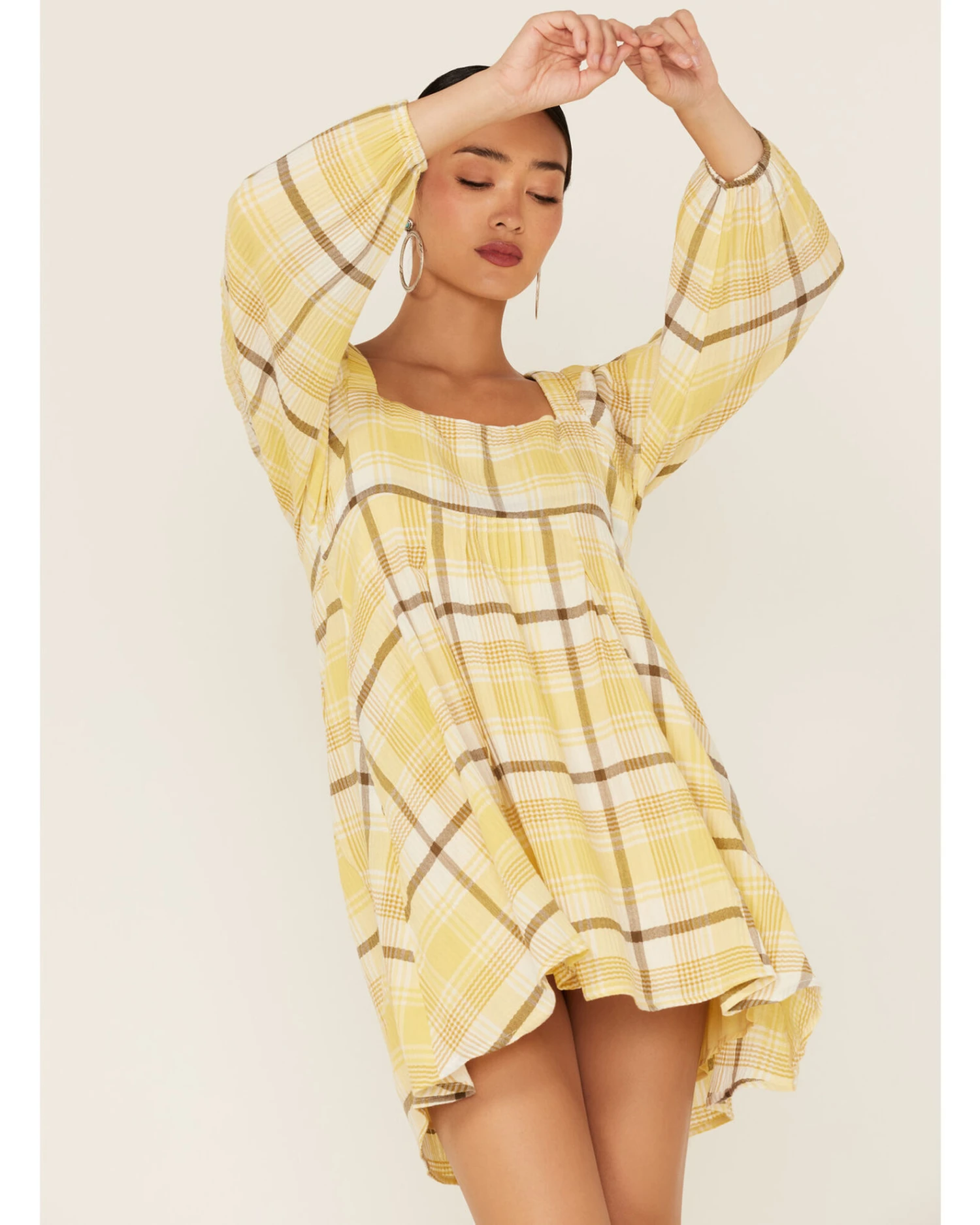 Miss Me Women's Plaid Print Babydoll Dress 5 Miss Me Women's Plaid Print Babydoll Dress - Image 3