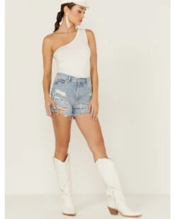 Free People Women's Maggie Kiss Me Distressed Shorts -Deals Wild Cowgirl Style Store 2000365744 414 P1