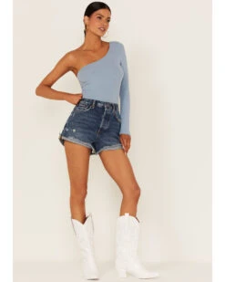 Free People Women's Lasso Dark Wash High Rise Shorts -Deals Wild Cowgirl Style Store 2000365756 416 P1