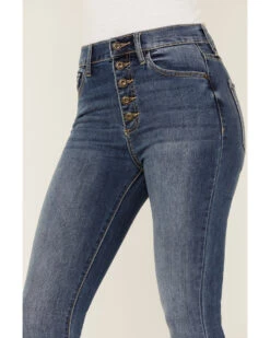 Sneak Peek Women's High Rise Exposed Button Flare Jeans -Deals Wild Cowgirl Style Store 2000366396 400 P2