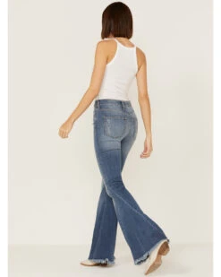 Sneak Peek Women's High Rise Super Flare Raw Hem Jeans -Deals Wild Cowgirl Style Store 2000366402 400 P3
