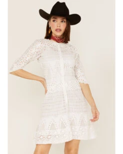 Maia Bergman Women's Vera Eyelet Lace Long Sleeve Dress -Deals Wild Cowgirl Style Store 2000367312 100 P1