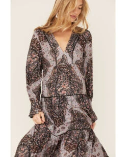 Lovestitch Women's Floral Paisley Tiered Skirt Dress 7 Lovestitch Women's Floral Paisley Tiered Skirt Dress -Deals Wild Cowgirl Style Store 2000368828 020 P2