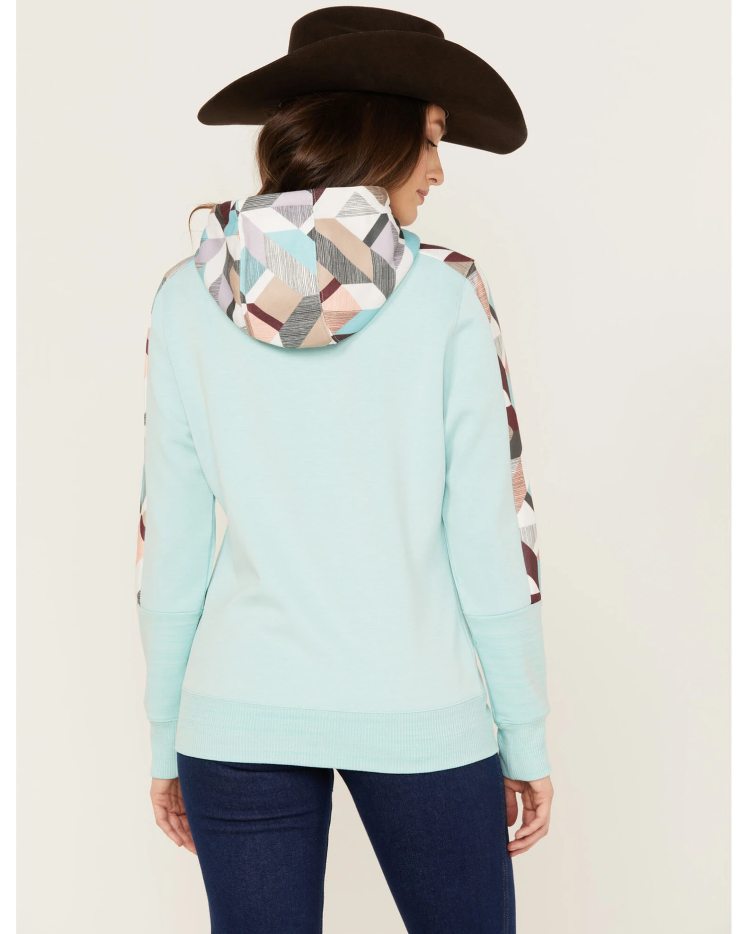 Hooey Women's Southwestern Print Contrast Canyon Hoodie 4 Hooey Women's Southwestern Print Contrast Canyon Hoodie - Image 2