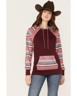 Hooey Women's Serape Stripe Contrast Print Savannah Hoodie -Deals Wild Cowgirl Style Store 2000369090 642 P1