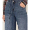 Shyanne Women's Medium Wash High Rise Belted Trouser Wide Jeans 2 Shyanne Women's Medium Wash High Rise Belted Trouser Wide Jeans -Deals Wild Cowgirl Style Store 2000373379 414 P2