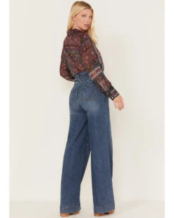 Shyanne Women's Medium Wash High Rise Belted Trouser Wide Jeans -Deals Wild Cowgirl Style Store 2000373379 414 P3