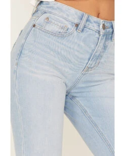 Shyanne Women's Two Tone Seamed Light Wash High Rise Flare Jeans -Deals Wild Cowgirl Style Store 2000373381 416 P2