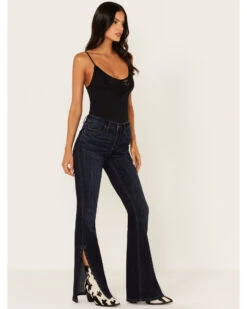 Idyllwind Women's Elliston Dark Wash Mid Rise Studded Slit Bootcut Jeans -Deals Wild Cowgirl Style Store 2000373414 416 P1