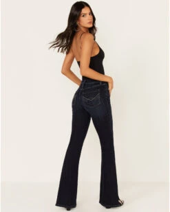 Idyllwind Women's Elliston Dark Wash Mid Rise Studded Slit Bootcut Jeans