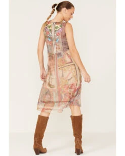 Johnny Was Women's Elisha Floral Print Mesh Slip Dress