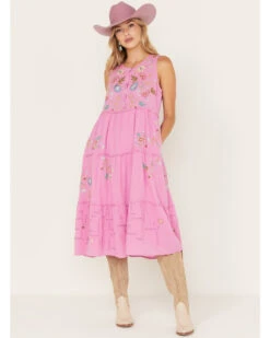 Johnny Was Women's Zanzibar Tiered Embroidered Dress -Deals Wild Cowgirl Style Store 2000373887 650 P2