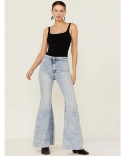 Free People Women's Float On Indigo Marble Flare Jeans