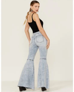 Free People Women's Float On Indigo Marble Flare Jeans -Deals Wild Cowgirl Style Store 2000374891 400 P3
