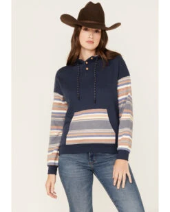 RANK 45 Women's Stripe Contrast Hooded Pullover -Deals Wild Cowgirl Style Store 2000374967 410 P1