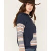 RANK 45 Women's Stripe Contrast Hooded Pullover -Deals Wild Cowgirl Style Store 2000374967 410 P2